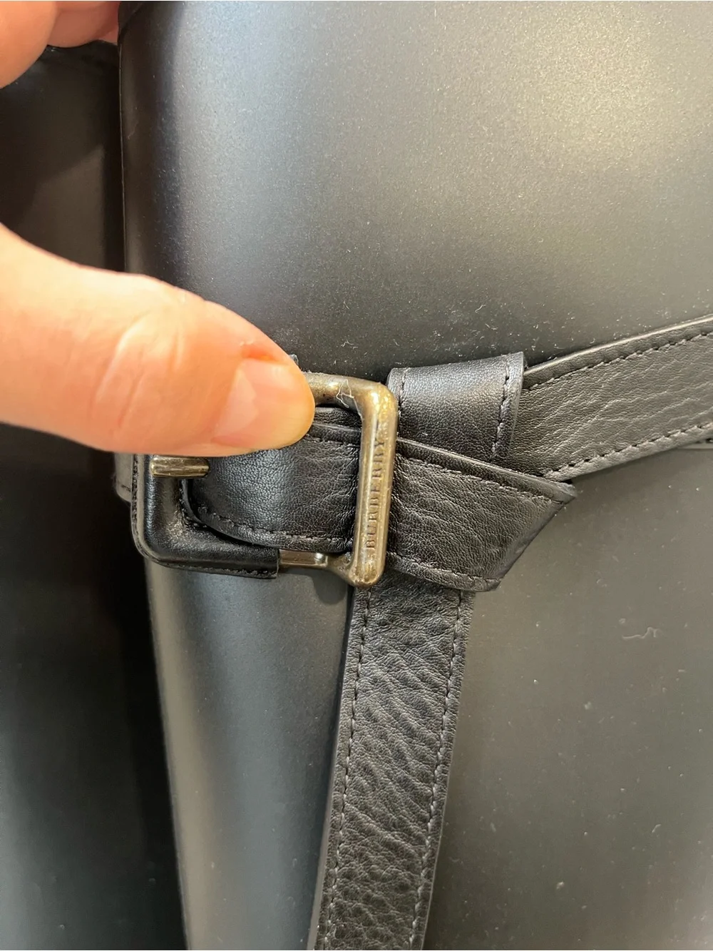 Burberry Black Tall Riding Rain Boots with Buckle Detail - Picture 3 of 8